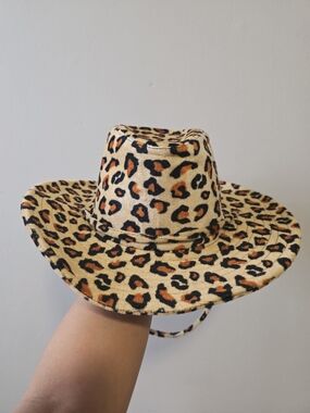 Leopard Print Cowboy Hat - Tan & Black